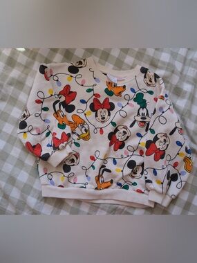 Zara Cream Kids Sweatshirt with Disney Character and Multicolor Light Print